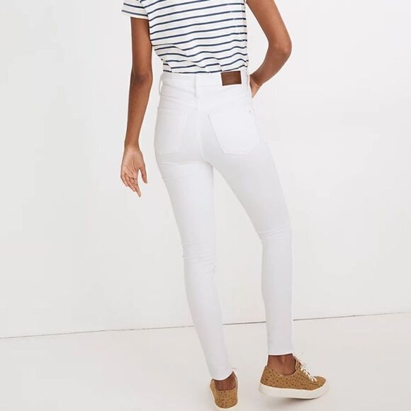 Madewell 10" High-Rise Skinny Jeans in Pure White* - Picture 3 of 9
